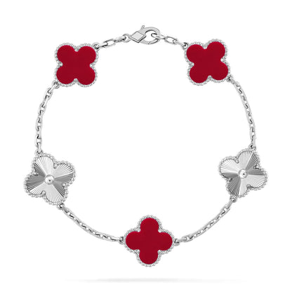 [Veyra Jewelry]New  CLOVER 5 MOTIF RED CORNELIAN BRACELET COLLECTION