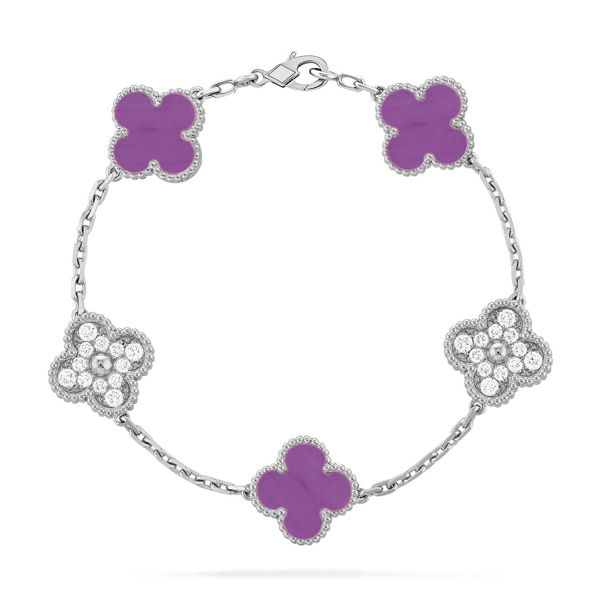 [Veyra Jewelry]New  CLOVER 5 MOTIF VIOLET BRACELET COLLECTION