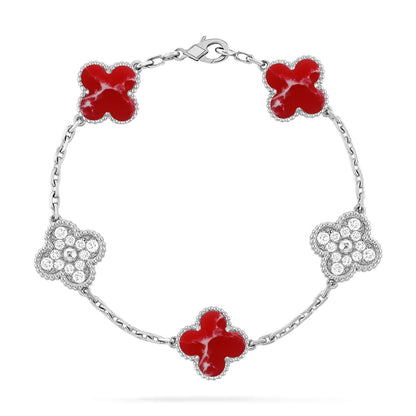 [Veyra Jewelry]New CLOVER 5 MOTIF RED PATTERN BRACELET COLLECTION