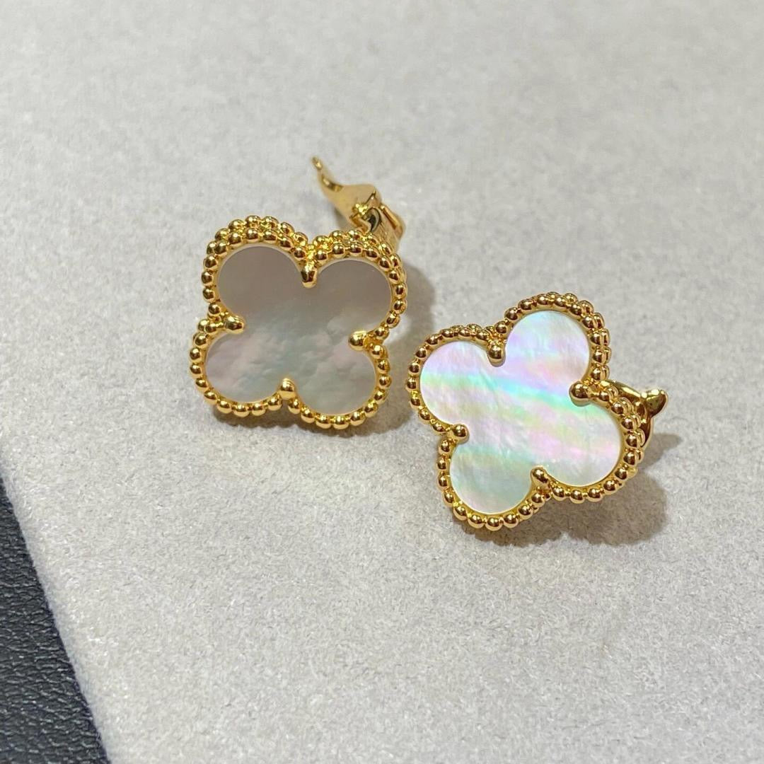 [Veyra Jewelry] CLOVER LARGE (20mm) 1 MOTIFS WHITE MOP STUD EARRINGS
