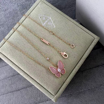 [Veyra Jewelry] Pink Butterfly Necklace