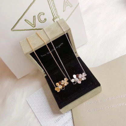 [Veyra Jewelry] Two Flowers & Clover Choker