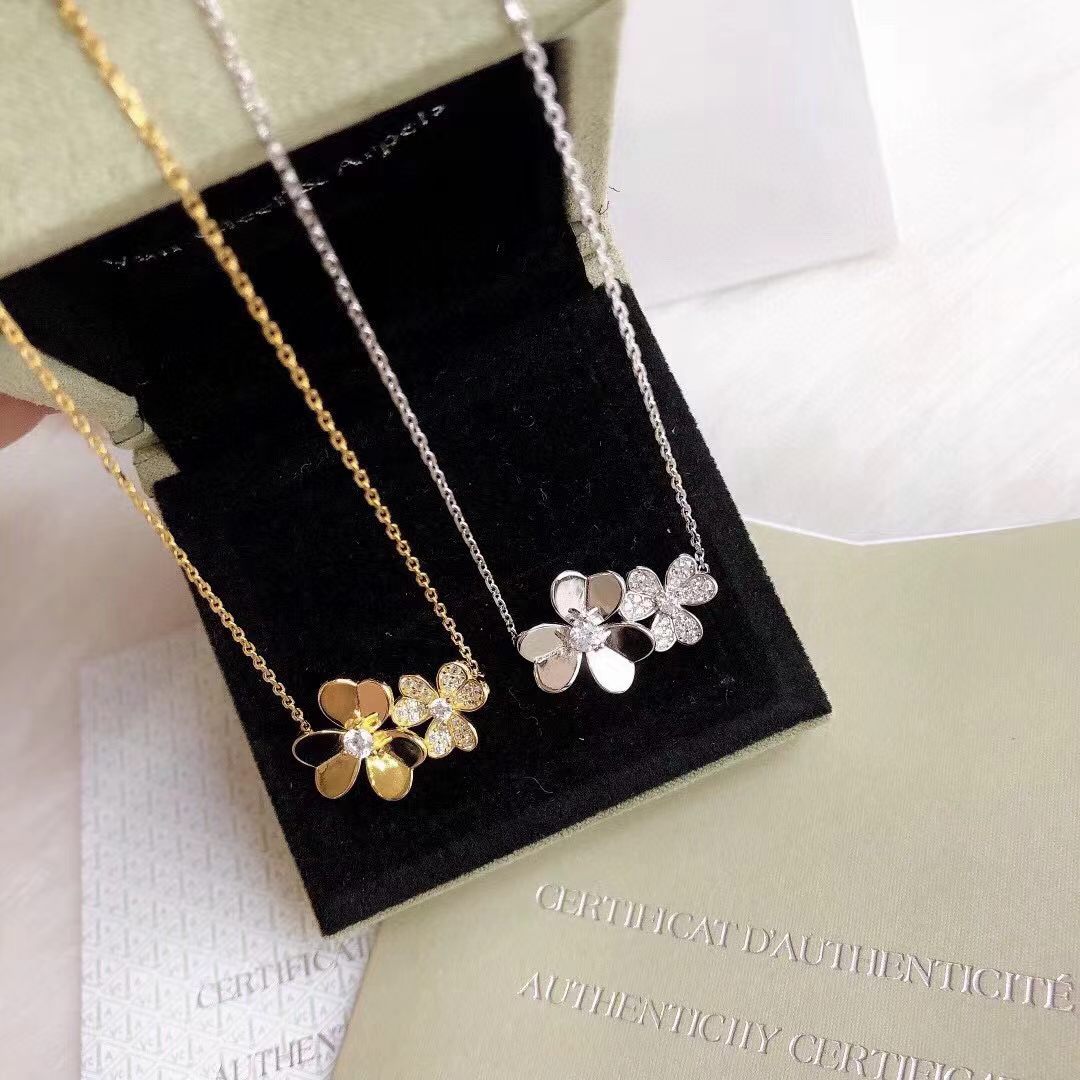 [Veyra Jewelry] Two Flowers & Clover Choker
