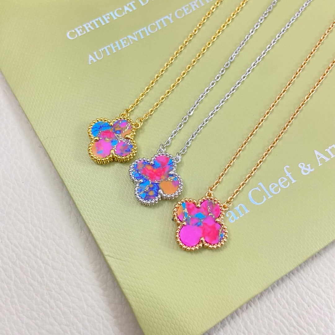 [Veyra Jewelry] 2026 New Plum Red Four-Leaf Clover Necklace