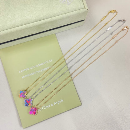 [Veyra Jewelry] 2026 New Plum Red Four-Leaf Clover Necklace