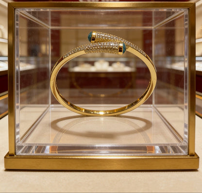 [Veyra Jewelry] Partially Set Diamond Bangle