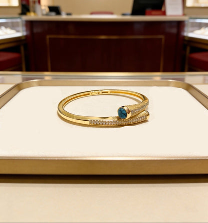 [Veyra Jewelry] Partially Set Diamond Bangle