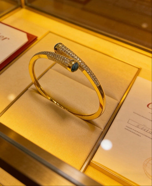[Veyra Jewelry] Partially Set Diamond Bangle