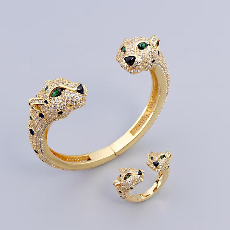 [Veyra Jewelry] Full Diamond Panther Bangle & Ring