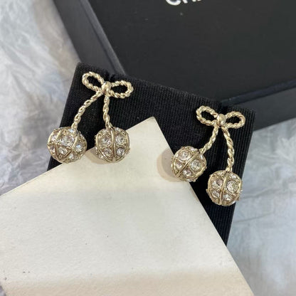 [Veyra Jewelry] Cherry Crystal Pavé Necklace & Stud Earrings& SeracelettB