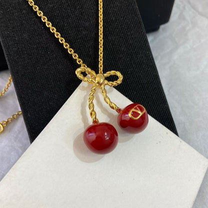 [Veyra Jewelry]Red Cherry Necklace