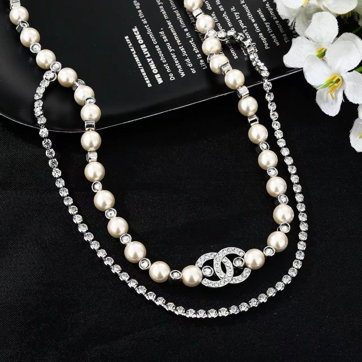 [Veyra Jewelry]Double C Pearl Waist Chain