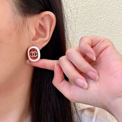 [Veyra Jewelry]Amber & Glass Stud Earrings