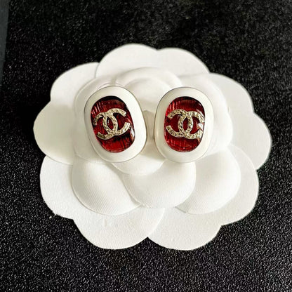 [Veyra Jewelry]Amber & Glass Stud Earrings