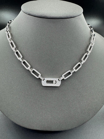 [Veyra Jewelry] Move Link Pave Diamond Chain Necklace