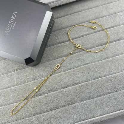 [Veyra Jewelry] Flexible Arm Chain Bracelet with Sliding Diamonds