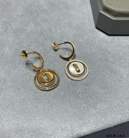 [Veyra Jewelry]Lucky Move Mother‑of‑Pearl Earrings