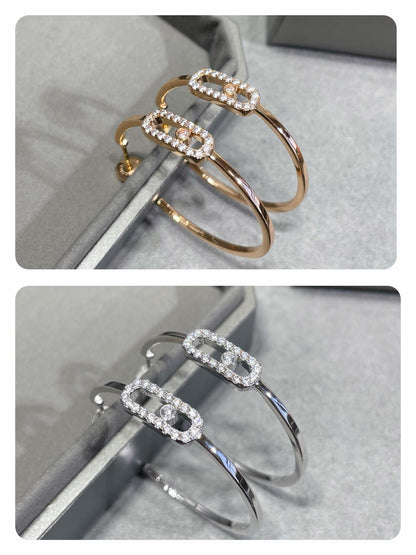 [Veyra Jewelry]Move Sliding‑Diamond Hoop Earrings