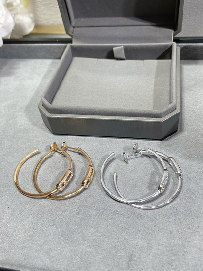 [Veyra Jewelry]Move Sliding‑Diamond Hoop Earrings