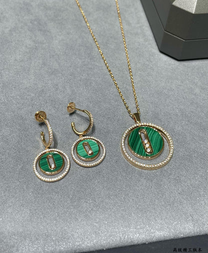 [Veyra Jewelry]LUCKY MOVE Sliding‑diamond C‑shape Ear Hoops