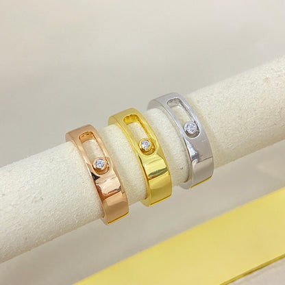 [Veyra Jewelry]Move Wide Band Single Moving Diamond Ring