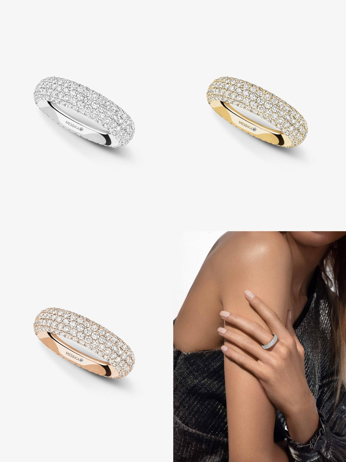 [Veyra Jewelry]Fiery Full Pavé Diamond Wide Band Ring,