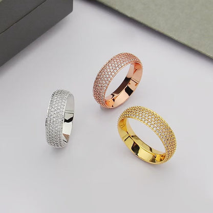 [Veyra Jewelry]Fiery Full Pavé Diamond Wide Band Ring,