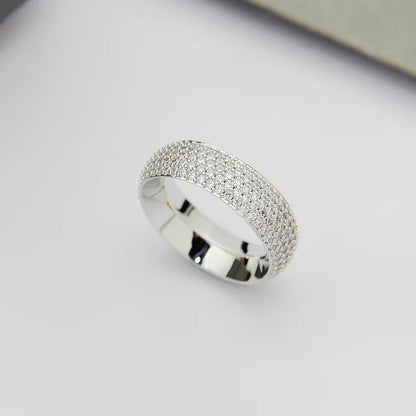 [Veyra Jewelry]Fiery Full Pavé Diamond Wide Band Ring,