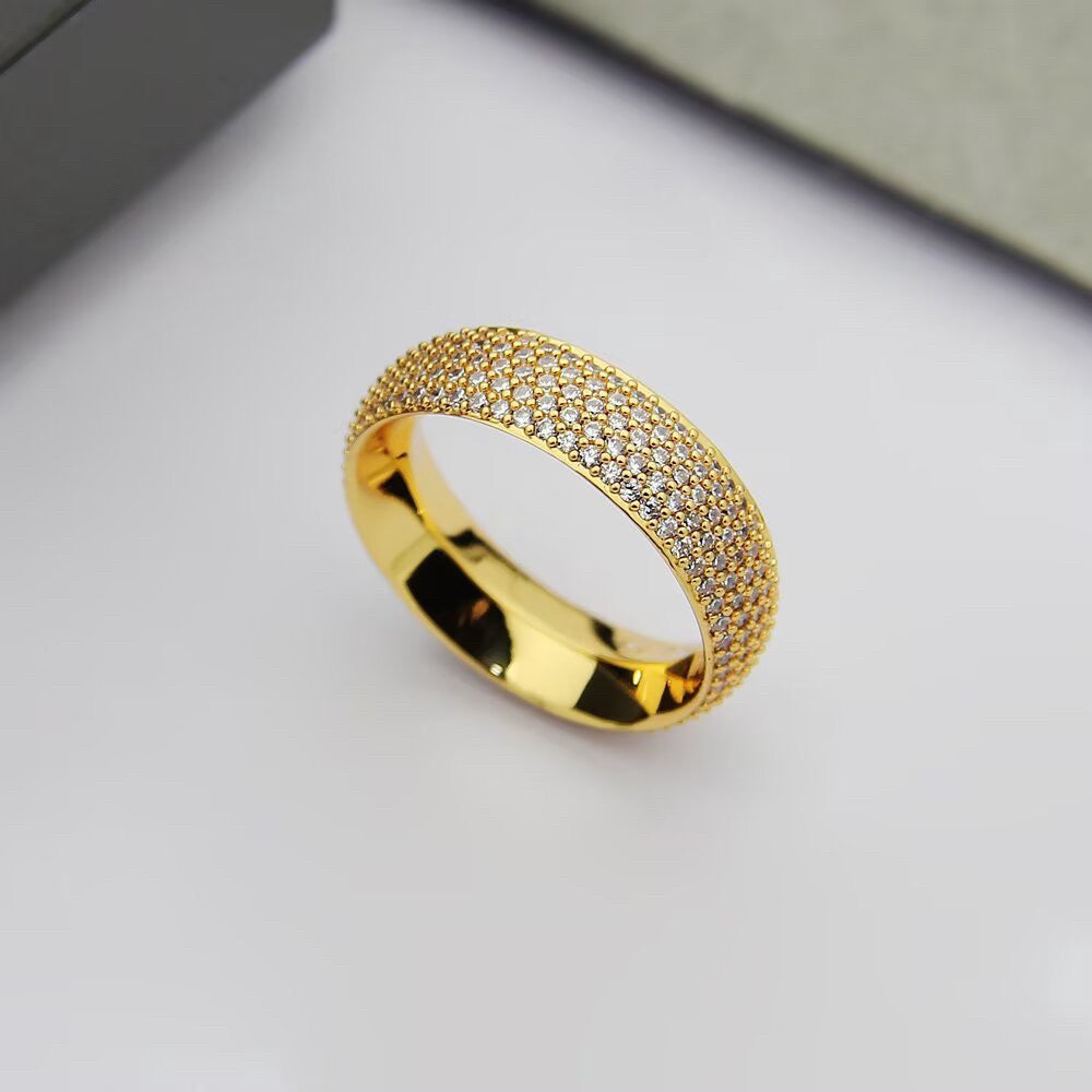 [Veyra Jewelry]Fiery Full Pavé Diamond Wide Band Ring,