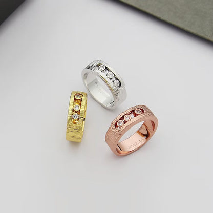 [Veyra Jewelry]Move Wide 3 Moving Diamond Men's Ring