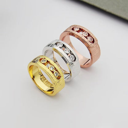 [Veyra Jewelry]Move Wide 3 Moving Diamond Men's Ring