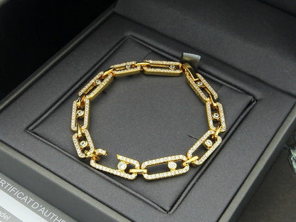[Veyra Jewelry]Large Full Diamond Unisex Sliding Bracelet with Moissanite
