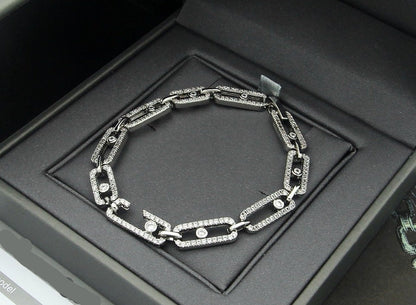 [Veyra Jewelry]Large Full Diamond Unisex Sliding Bracelet with Moissanite