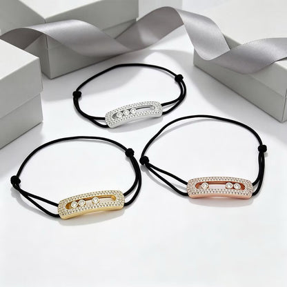[Veyra Jewelry]Care(Large-4mm) pink cord pavé bracelet