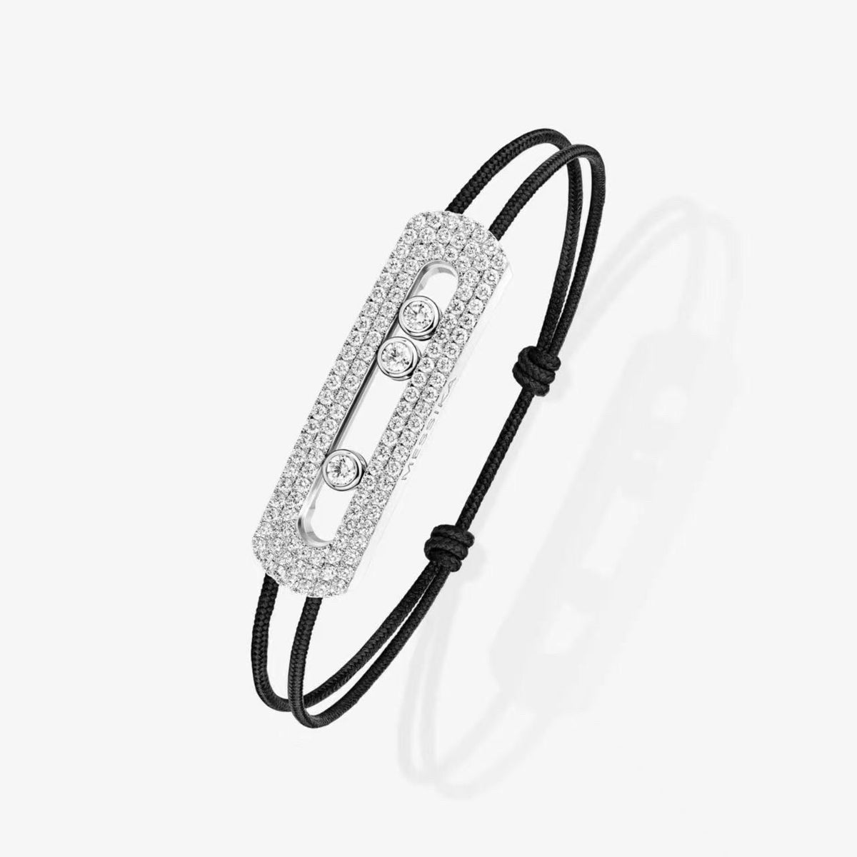 [Veyra Jewelry]Care(Large-4mm) pink cord pavé bracelet