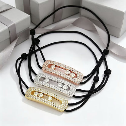 [Veyra Jewelry]Care(Large-4mm) pink cord pavé bracelet
