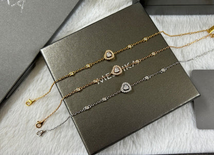 [Veyra Jewelry]Heart Sliding Diamond Bracelet