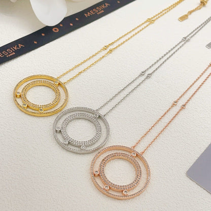 [Veyra Jewelry] Move Romane Pavé Diamond Sliding Circle Long Necklace