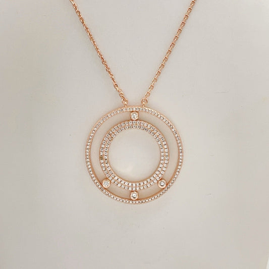 [Veyra Jewelry] Move Romane Pavé Diamond Sliding Circle Long Necklace