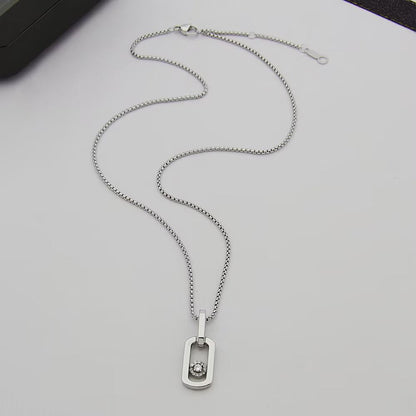 [Veyra Jewelry]So Move Paper‑Clip Sliding Diamond Necklace