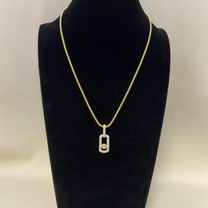 [Veyra Jewelry] So Move Diamond‑Set Paper‑Clip Sliding Necklace