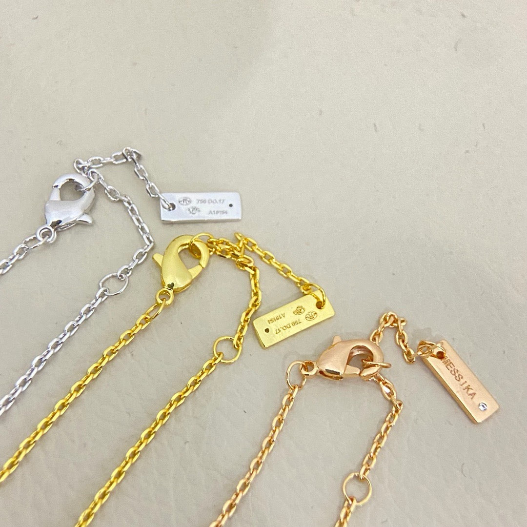 [Veyra Jewelry] Baby Move Pavé Diamond‑Set Three‑Stone Sliding Necklace