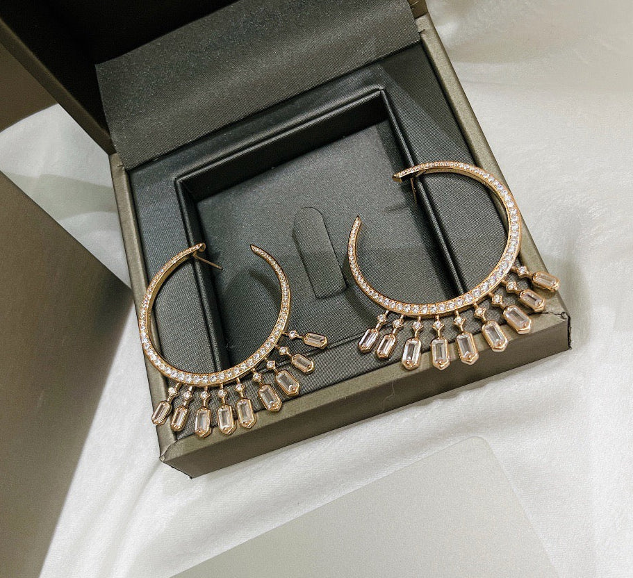 [Veyra Jewelry] Kate Moss Tassel Hoop Earrings