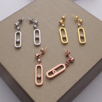 [Veyra Jewelry] Move Uno Drop Earrings, Movable Stone