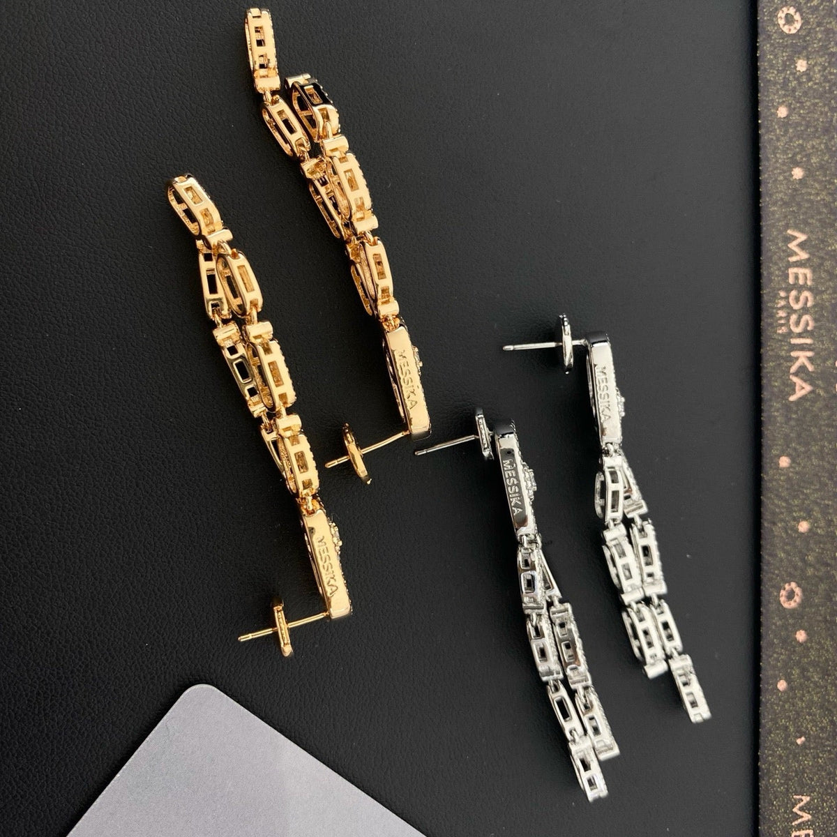 [Veyra Jewelry] Move Link Long Tassel Earrings, Movable Stones