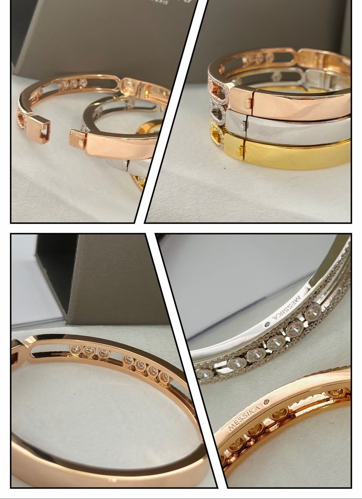 [Veyra Jewelry]Move Classique 7‑Moving‑Diamond Bangle, Double‑Row Pavé Setting