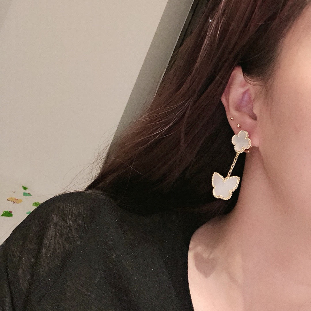 ¡®Veyra Jewelry¡¯CLOVER MEDIUM 1 MOTIFS CARNELIAN  DIAMOND earrings