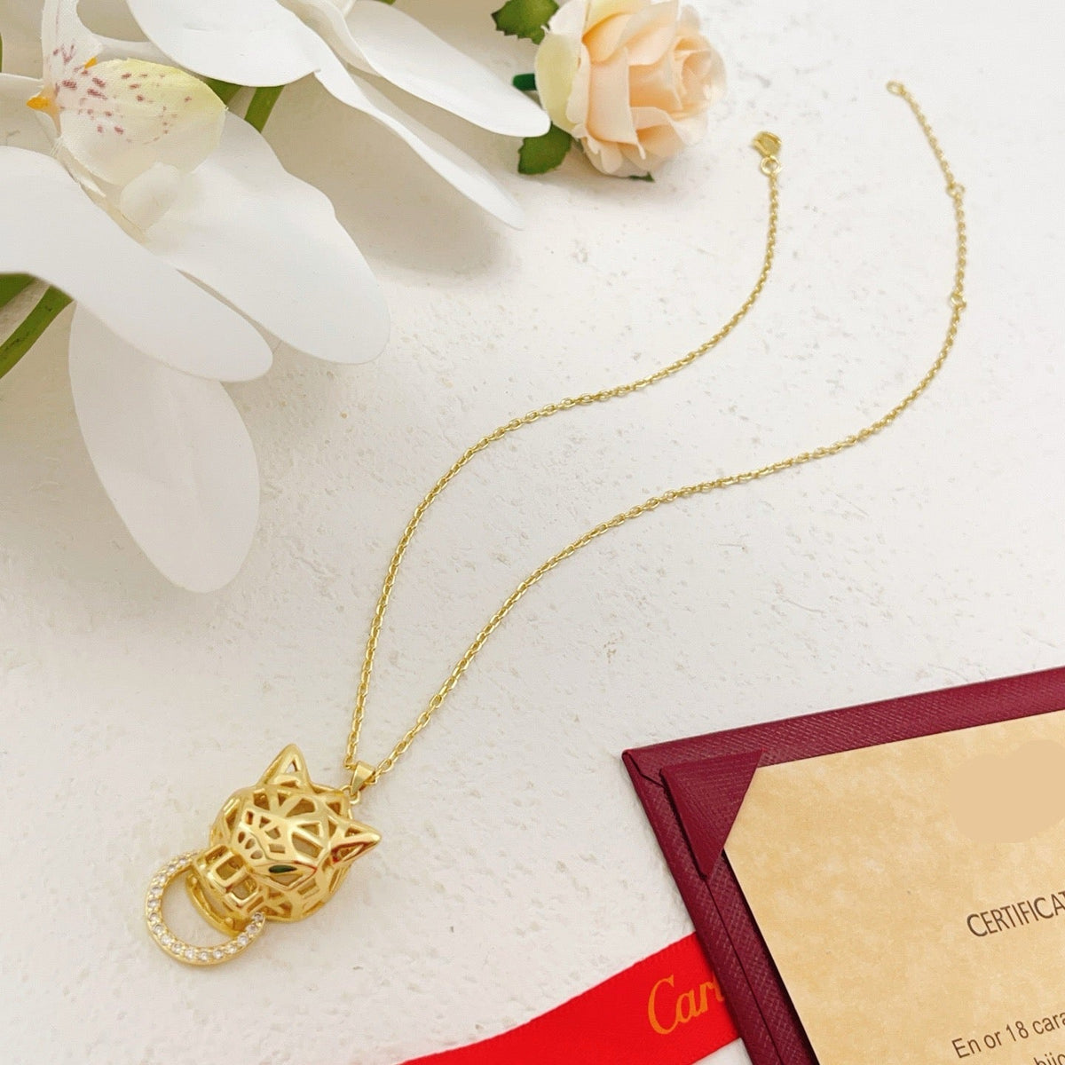 ¡®Veyra Jewelry¡¯Openwork Panther‑Head Doorknocker Necklace