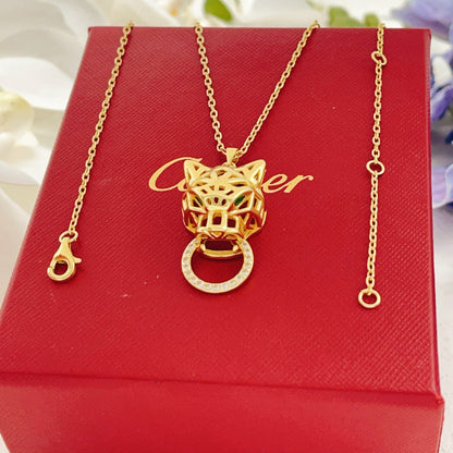 ¡®Veyra Jewelry¡¯Openwork Panther‑Head Doorknocker Necklace