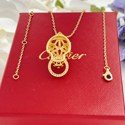 ¡®Veyra Jewelry¡¯Openwork Panther‑Head Doorknocker Necklace
